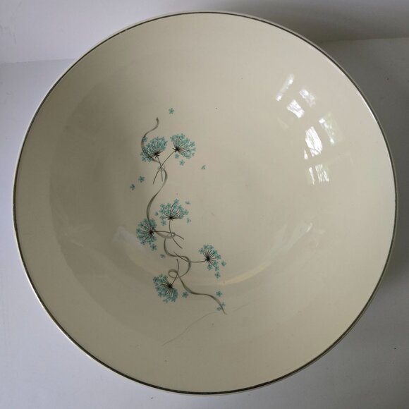 Vintage Blue Lace Earthenware Vegetable Bowl With Blue Floral Design - Picture 1 of 13